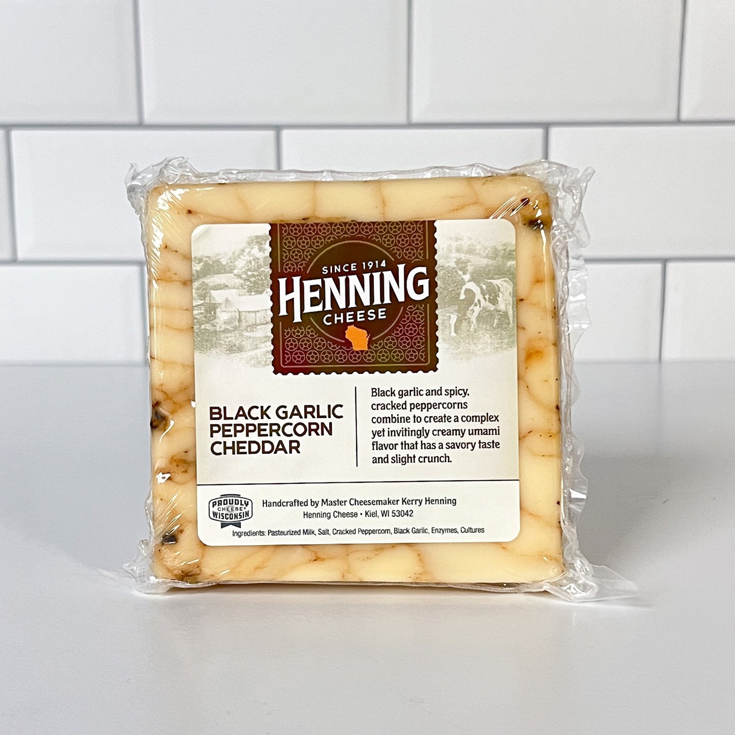 Black Garlic Peppercorn Cheddar Cheese